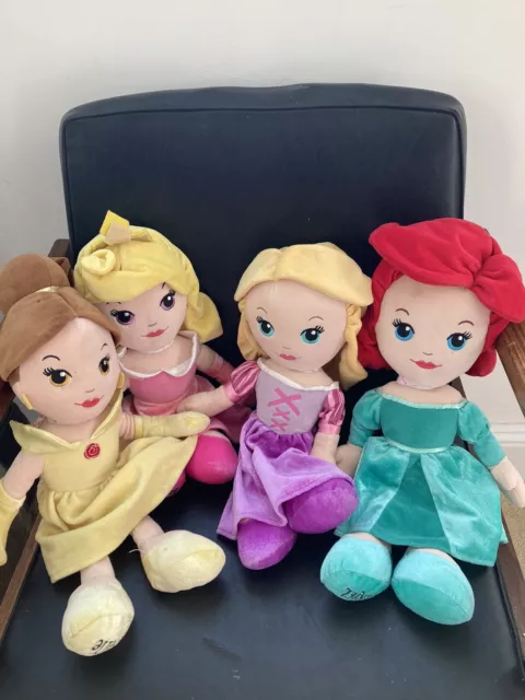 Disney Lot Princess Belle Ariel Rapunzel Dolls 16” soft Toy Whitehouse Leisure