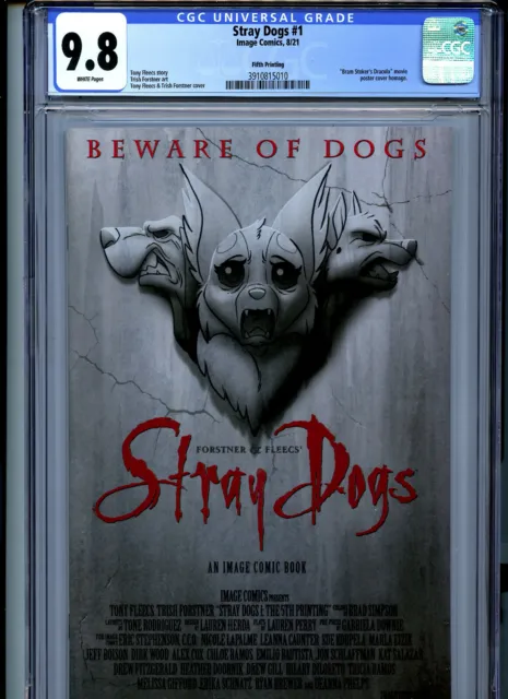 Stray Dogs #1 (2021) Image CGC 9.8 White Pages Dracula Movie Poster Homage