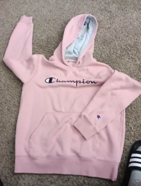 Champion Pull Over Hoodie Pink Womens Size Large