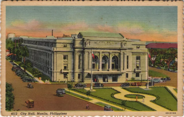 PC PHILIPPINES, MANILA, CITY HALL, Vintage Postcard (b42926)