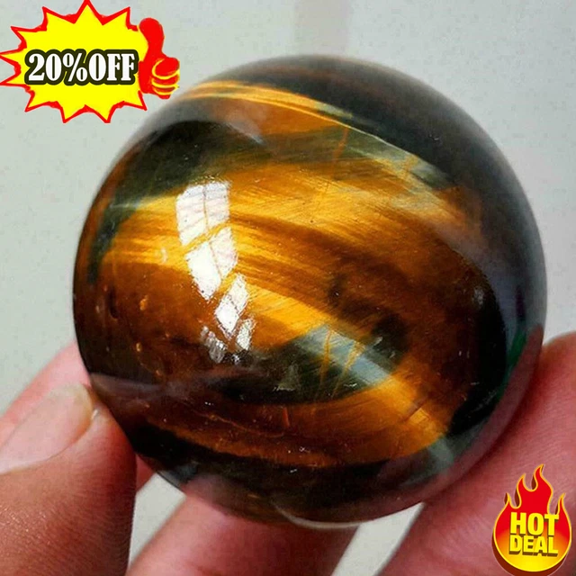 Natural Rare Tiger Eye Crystal Ball Gemstone Sphere Stone Healing V8R0