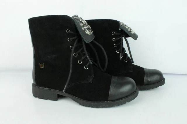 Bottines Lollipos cuir et daim noir T 37/ UK 4 TRES BON ETAT