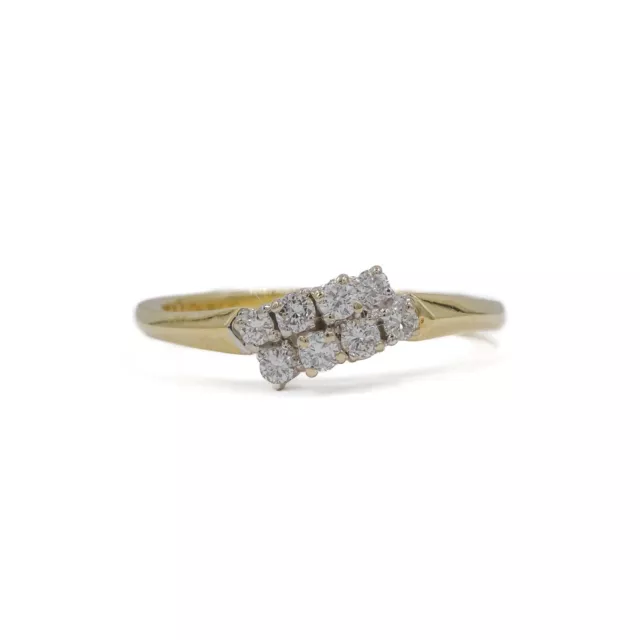 Brillantring ◈ Gelbgold 585 14 kt. ◈ 8 Diamanten 0,32 ct. ◈ 3,22g ◈ Gr. 57 ◈ H ◈