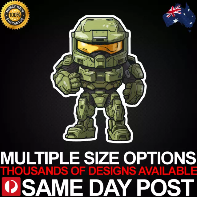 CUTE MASTER CHIEF 3 Vinyl Car Sticker Decal Cheap Laptop Fantasy Robot Character