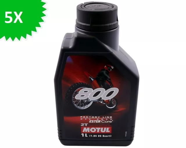 Huile moteur MOTUL 2T 800 Factory Line Off Road 2 temps 1 litre (5x)