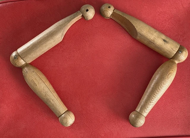 Antique Pair Set Articulated Bendable Wooden  Mannequin Dress Form Arms