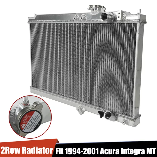 Performance Aluminum 2-Row Radiator w/Cap For 1994-2001 Acura Integra DC2 DB8 MT