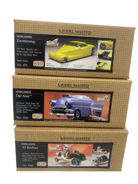 SET OF 3 Testors Model Master esin  Custom Kits Zoomerang  Del Aire 33 Rodney