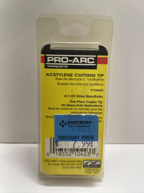 Acetylene Cutting Tip 1-101 Size #2 for Torch P10423