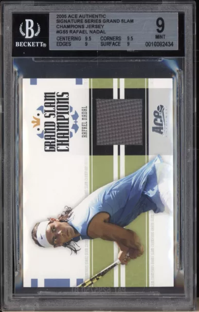 Rafael Nadal 2005 Ace Authentic Signature Grand Slam Champions Jersey /500 BGS 9