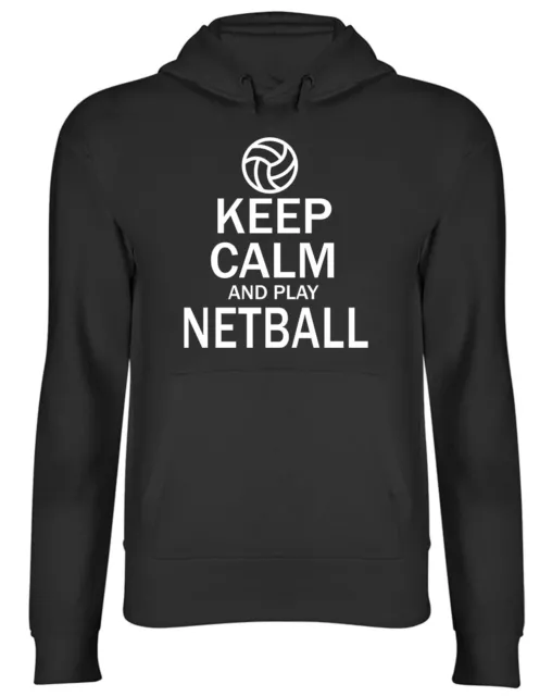 Felpa con cappuccio con cappuccio Keep Calm and Play Netball uomo donna