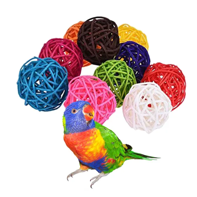 10 stücke Papagei Rattan Ball Spielzeug Vogel Kauspielzeug DIY Zubehör