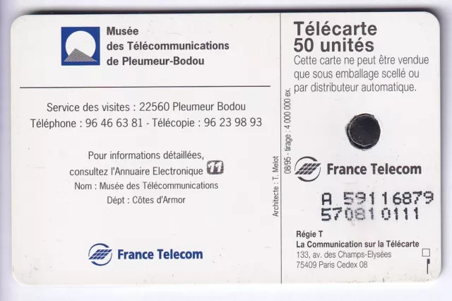 Variete Telecarte France .. 50U F584A So3 Trou De Puce Accidentel 08/95 Tbe C?€