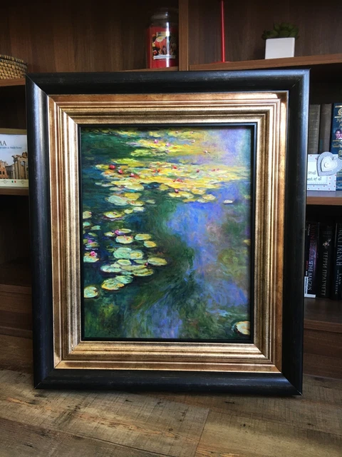 WATER LILIES POND C. Monet Original Oil Painting Lotus Flower Nenufares ...
