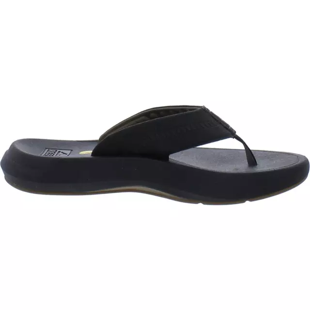 REEF MENS BLACK Faux Leather Slide Sandals Shoes 12 Medium (D) BHFO ...