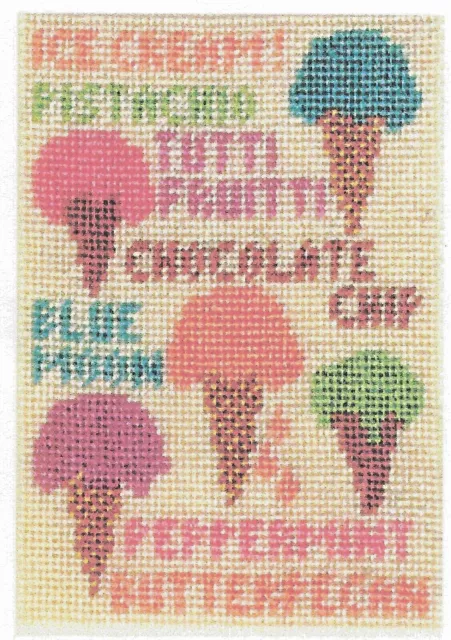 Ice Cream Cones ~ Threads Through Time ~ Miniature Needlepoint Kit