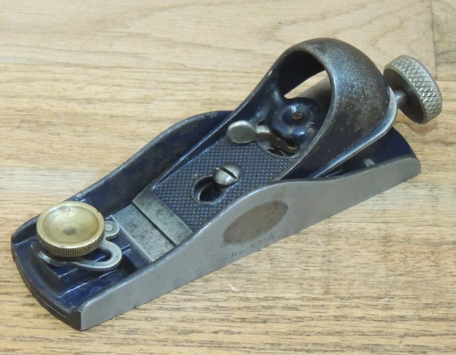 STANLEY No. 60 ½ LOW ANGLE ADJUSTABLE BLOCK PLANE-VINTAGE HAND TOOL-U.S.A.