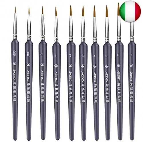 Southstar Pennello di Dettaglio, 10pcs Set di Pennelli da Pittura Miniatura