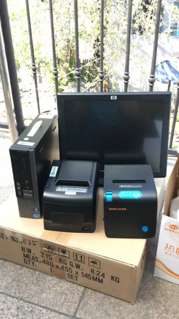 15" Touchscreen All In One POS System Restaurant Point Of Sale 2 Printers