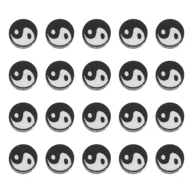 100 stücke diy armband halskette lose perlen handwerk yin yang tai chi spacer