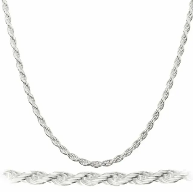 20 Sterling Silver Necklace Shiny Italian Rope Chain Pure 925 Italy  Wholesale