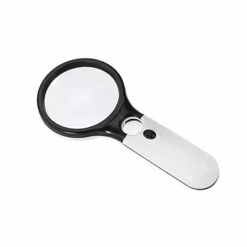 Magnifying Glass Handheld Magnifier 45X Reading Jewellery Loupe 3 LED Lights