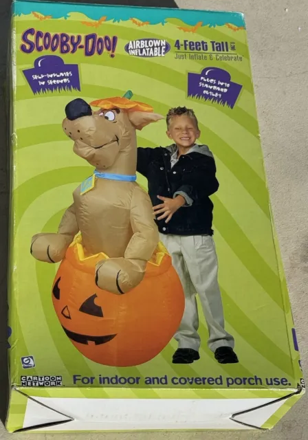Vintage 2004 Gemmy Scooby-Doo Airblown Inflatable 4-Feet Tall Pumpkin Halloween