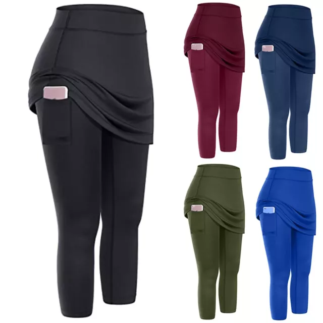 Women Skirted Leggings with Tummy Control High Waist Athletic Workout Yoga Pants