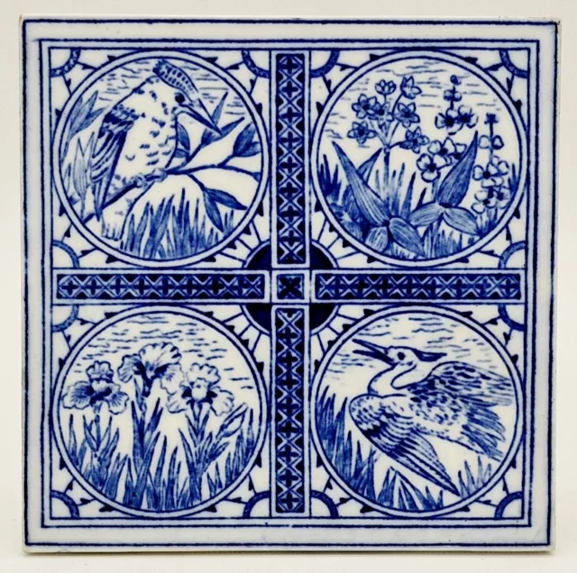 Antique Minton Tile Aesthetic Movement by John Windsor Bradburn C1880
