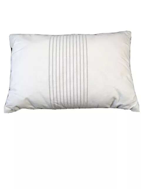 Hearth And Hand Decorative Pillow, White W/Embroidered Stripes, 14 " X 20"