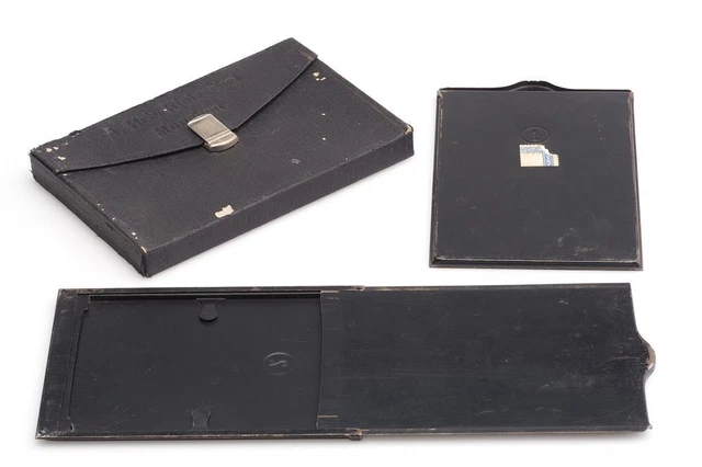 2x Metal Film Holder 3 7/8x5 1/2in With Case Sheet-Film (1695489928)