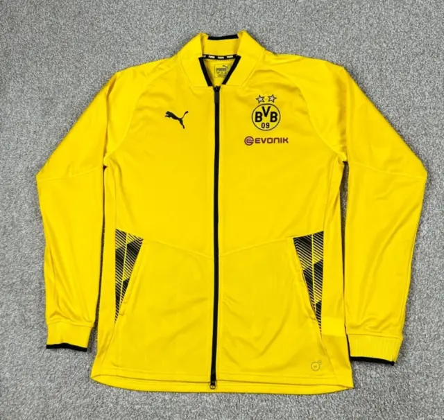 Borussia Dortmund Track Jacket Mens Large Yellow Puma Full Zip BVB 09 Soccer