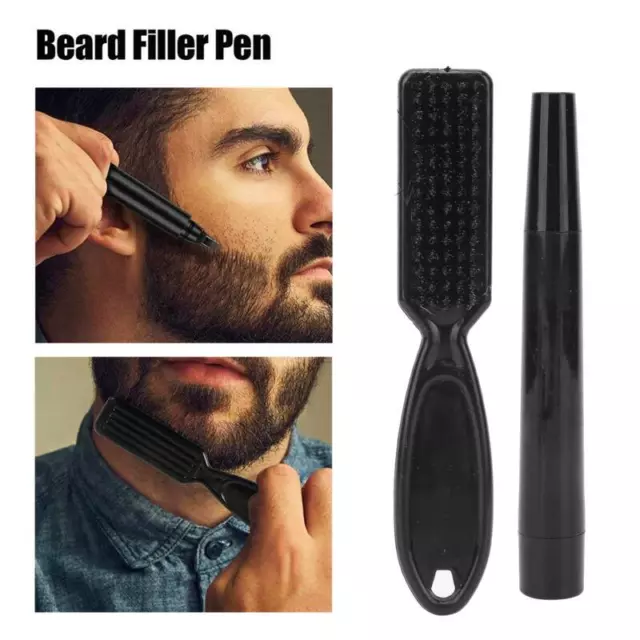 Kit de bolígrafo de relleno para barba impermeable 4 puntas cepillo a prueba de sudor para hombre TDM bolígrafo para barba