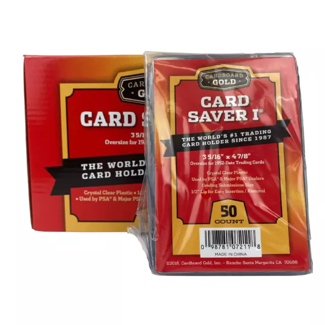 50 x CBG Card Saver I 1 Grandes Semi Rígidos Soportes de envío PSA 50ct