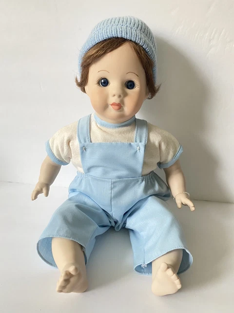 Marjorie Spangler 17 1/2” Tall Doll Boy Porcelain 1981 #73 Very Nice! Blue Eyes