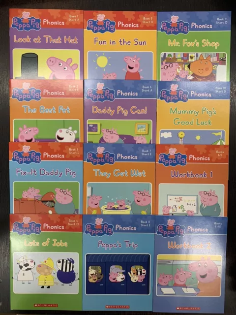 Peppa Pig Childrens Books Phonics Learn to Read Gift Set Lot 12