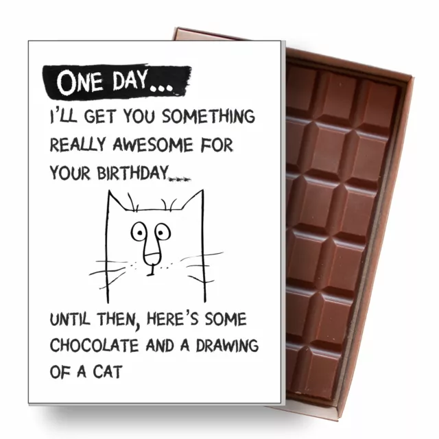 Lustige Katze Geburtstagskarte Geschenk für Katzenbesitzer Dame Schokolade Gruß für ihn sie