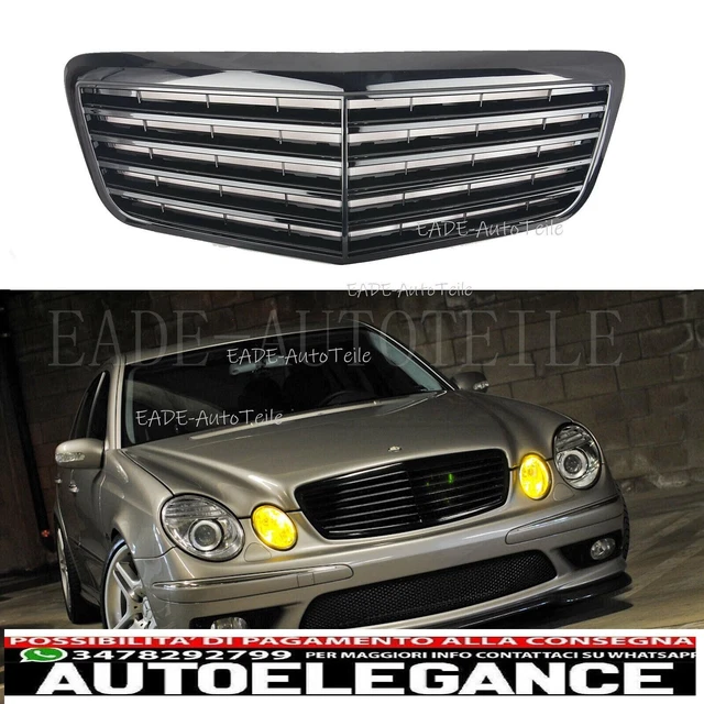 DM Autotele Set Griglia Radiatore Nero Lucido Per BMW Serie 5 E60/E61 (2003-2010) | Doppia Barra Stile M, Ricambio Originale, Facile Montaggio