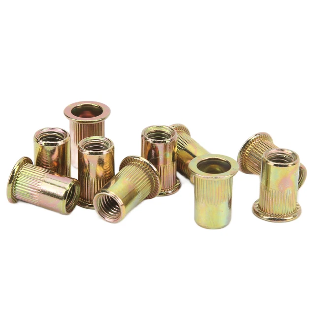 New 10PCS Rivet Nuts Rivnut Insert Nutsert Zinc Plated M8x1.25x18mm Automobile C