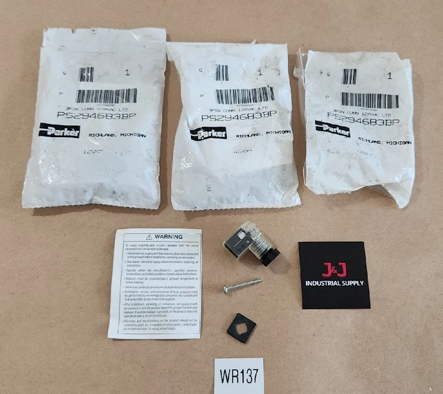 *NEW* [3] Parker PS294683BP 3-Pin Connector 120Vac LTD Made In 🇺🇸 + Warranty!
