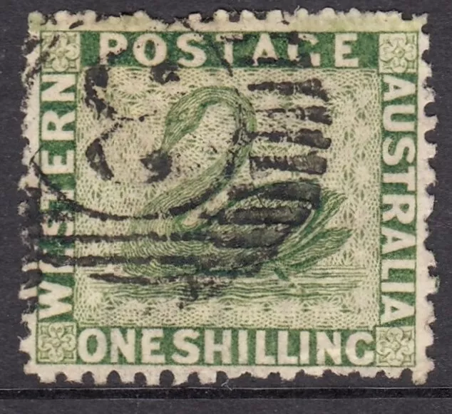 Western Australia  1868  SG62   1/-  Sage green swan   used