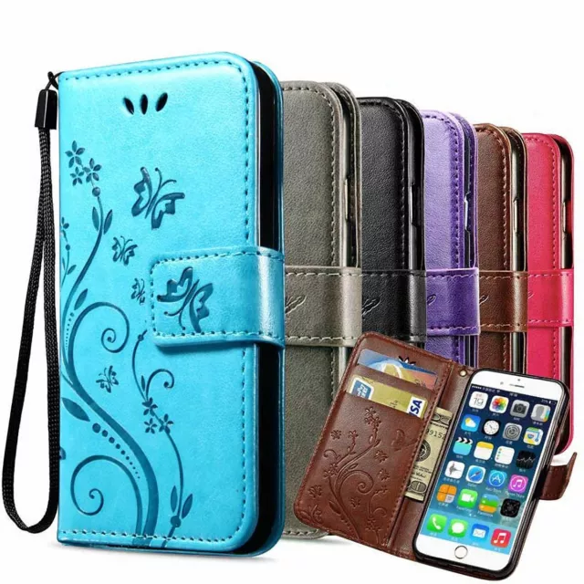 Handy Hülle Schutz Tasche Flip Case Cover mit Kartenfach Book Style Wallet Etuis