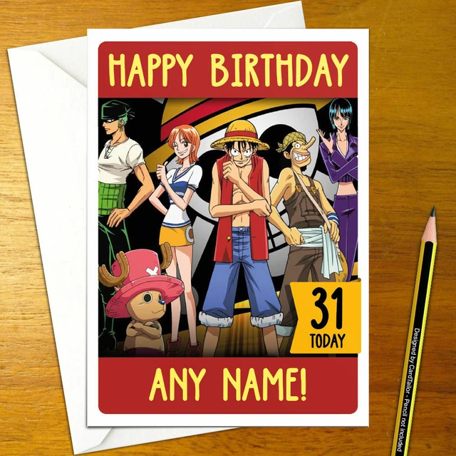 ONE PIECE PERSONALISED Birthday Card A5 japanese anime luffy nami