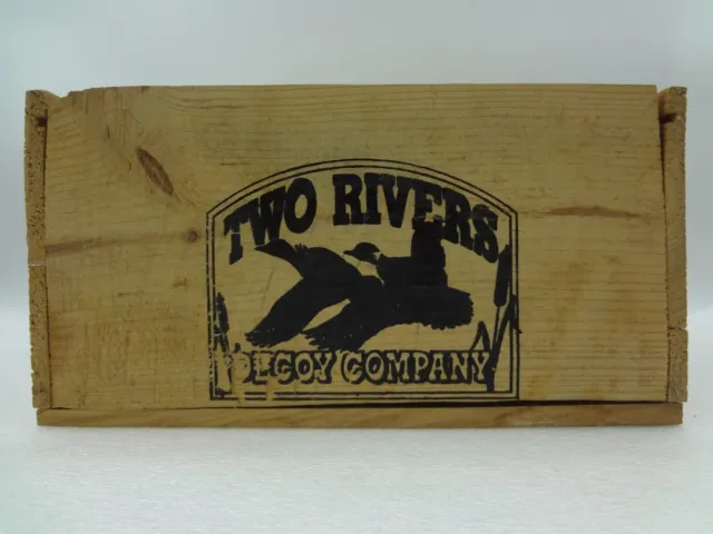 Two Rivers Decoy Company Wooden Box Crate With Sliding Lid