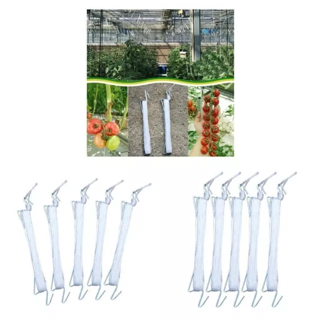 20/100pcs Tomato Support Hooks Set Plant Climbing J Hook with 33ft Twine BE
