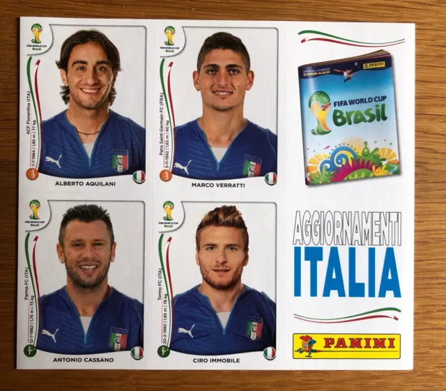 Panini WM Brasil 2014 Update Sticker Italien, Sammelbilder, ungeklebt, World Cup
