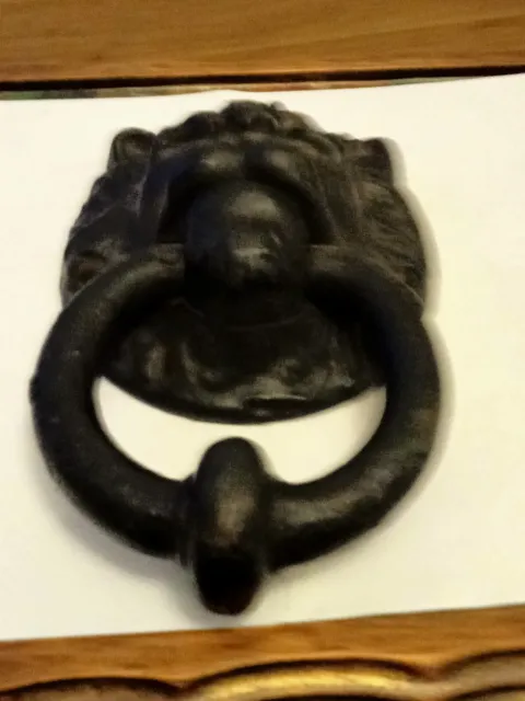 A Really Nice Vintage Cast Iron Lion Doorknocker Possible Victorian