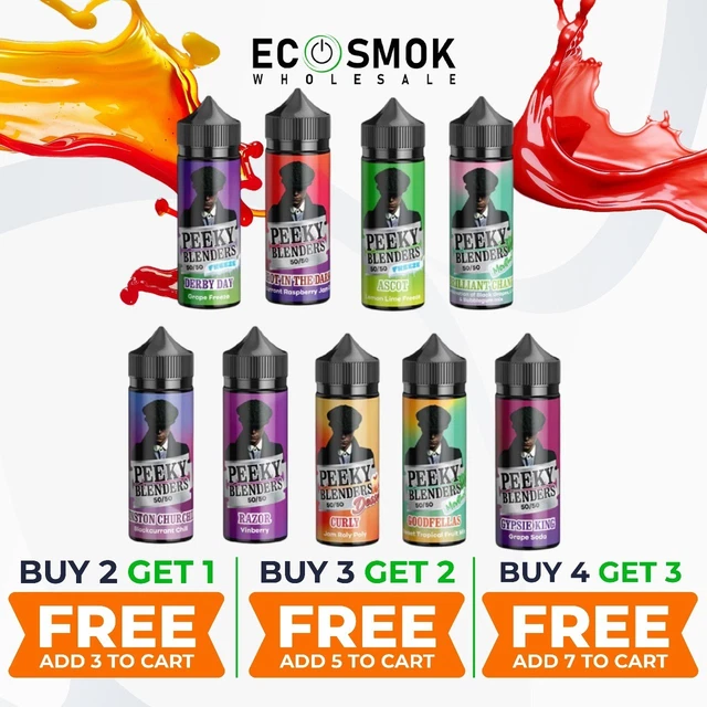 PEEKY BLENDERS VAPE Liquid 100ML E Liquid Juice 0MG Vape 50/50VGPG Full  Range £10.95