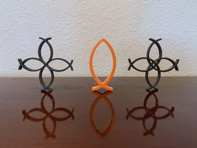Christian Ichthys Fish Symbols, Car Ornament, Container, Jewelry Box, Desk Decor