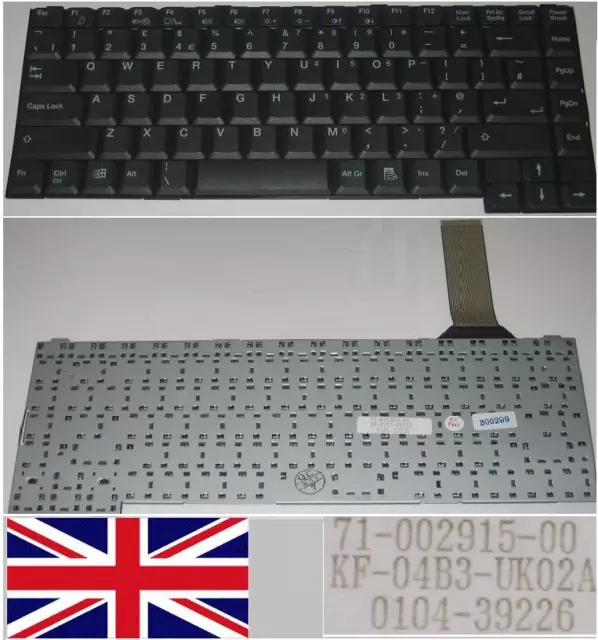 Keyboard qwerty UK Advent 7008 P4 KF-04B3-UK02A 71-002915-00, 0104-39226 Black